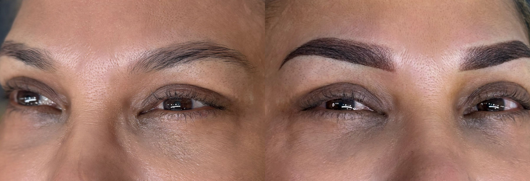 antes y después pestañas, cejas