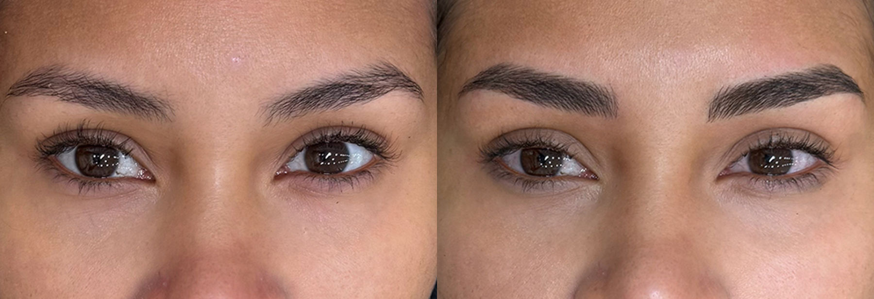 antes y después pestañas, cejas
