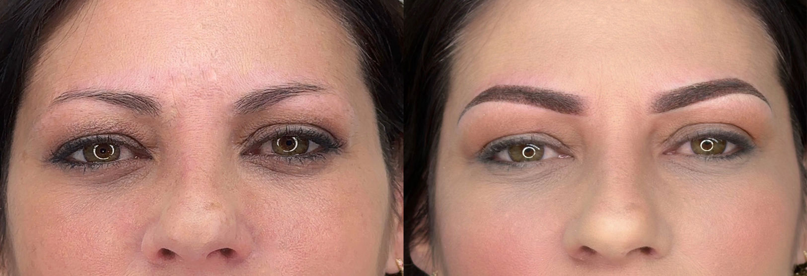 antes y después pestañas, cejas